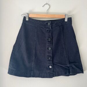 H&M Black Denim Mini Skirt